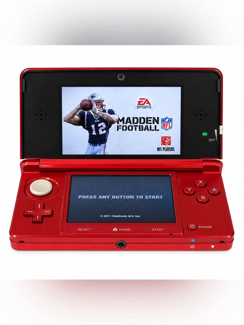 Nintendo 3DS Handheld Game Console CTR-001 Red-Charger, Stylus, 2GB Card, Game